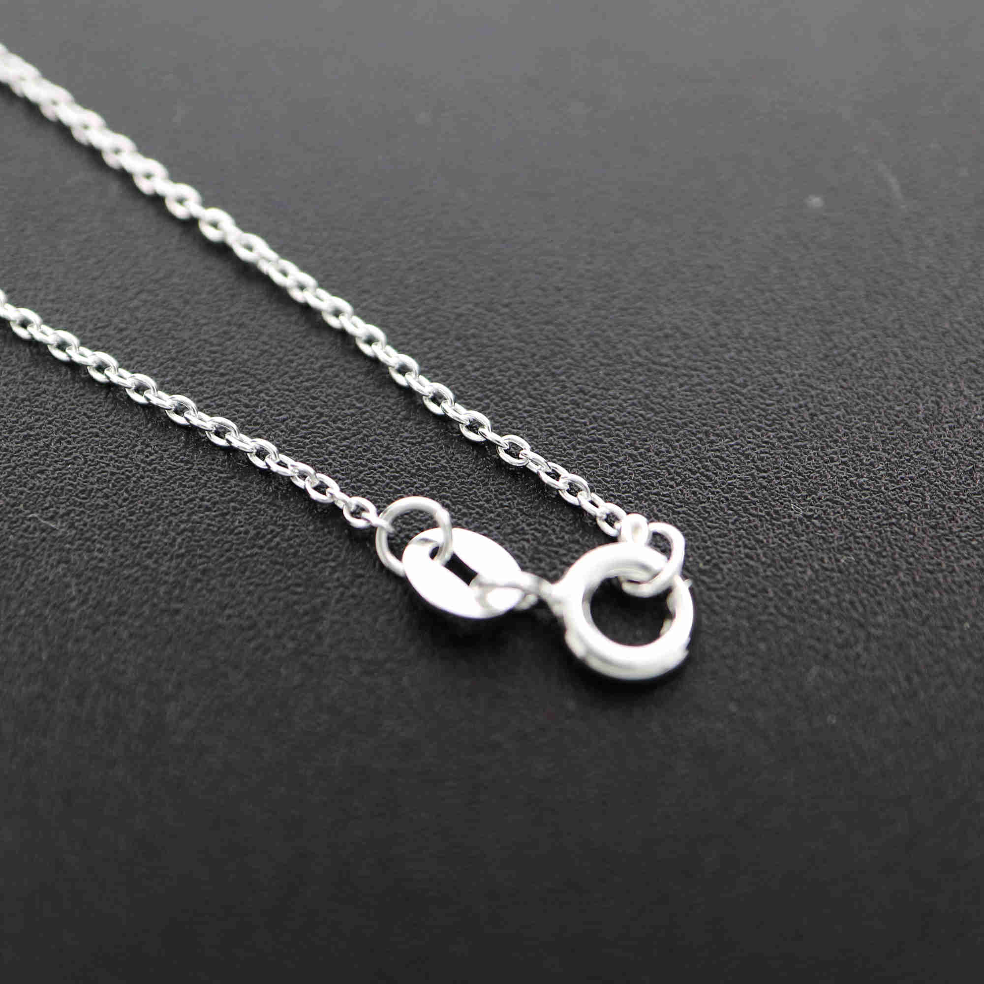 1Pcs 18-20Inches Simple O Ring 925 Sterling Solid Silver Necklace Chain DIY Supplies 1322047 - Click Image to Close